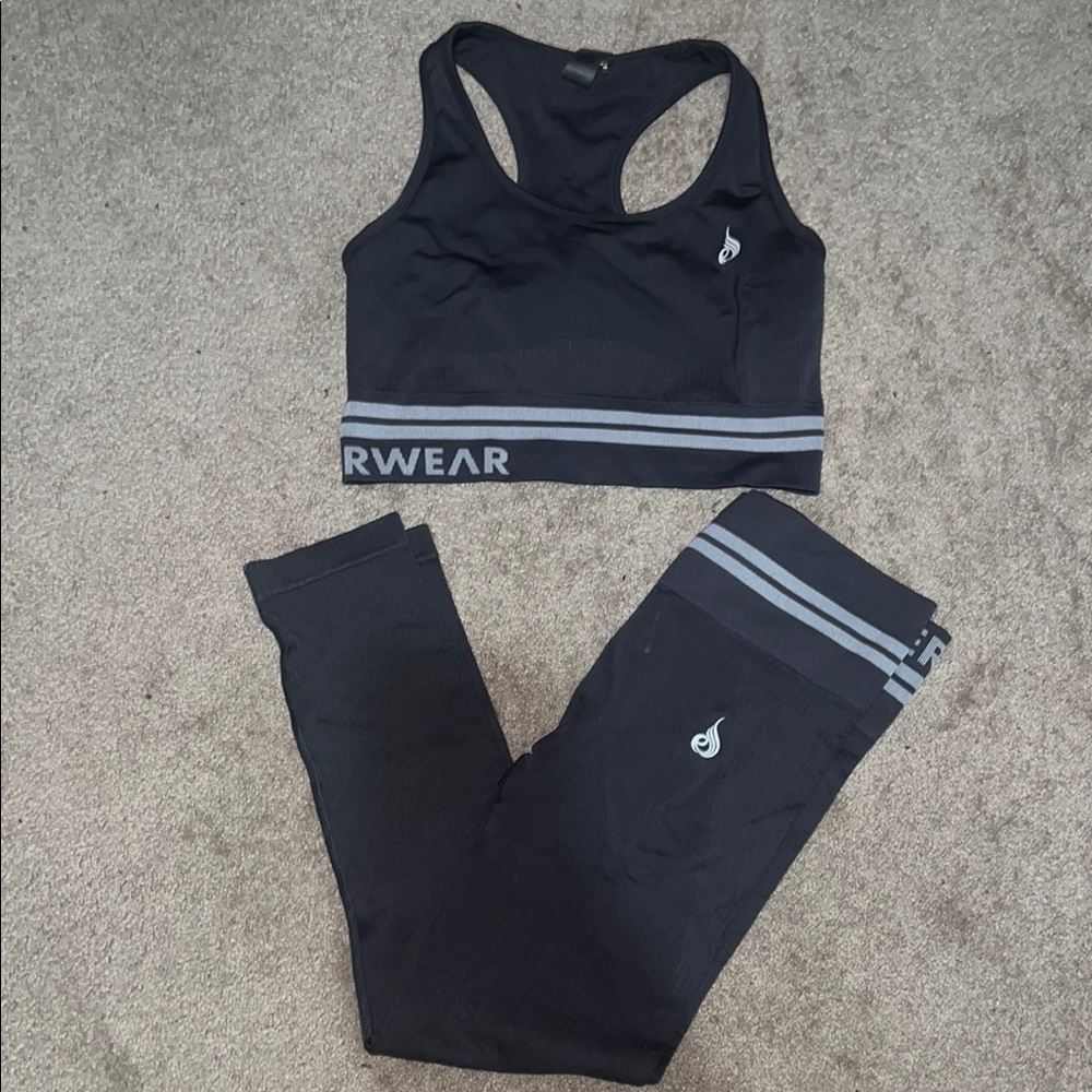 Ryderwear Black and Gray Women's Activewear Set